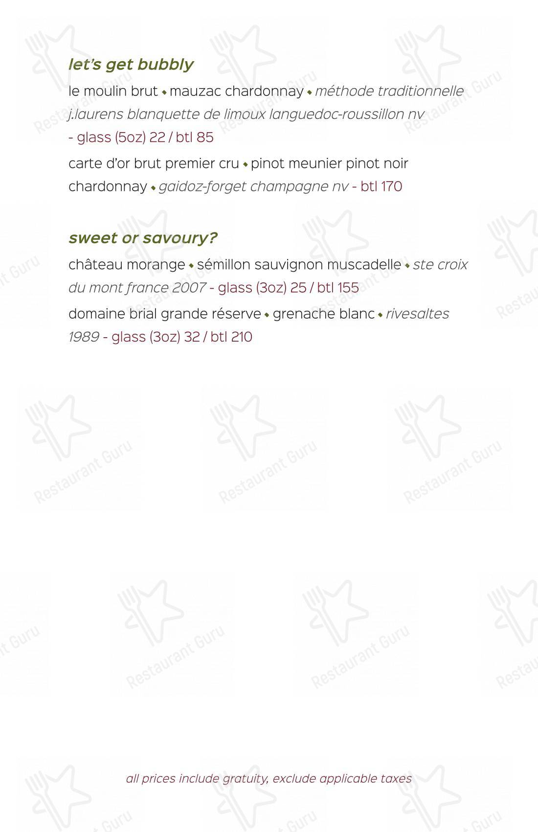 louf в Торонто - Lunch Menu