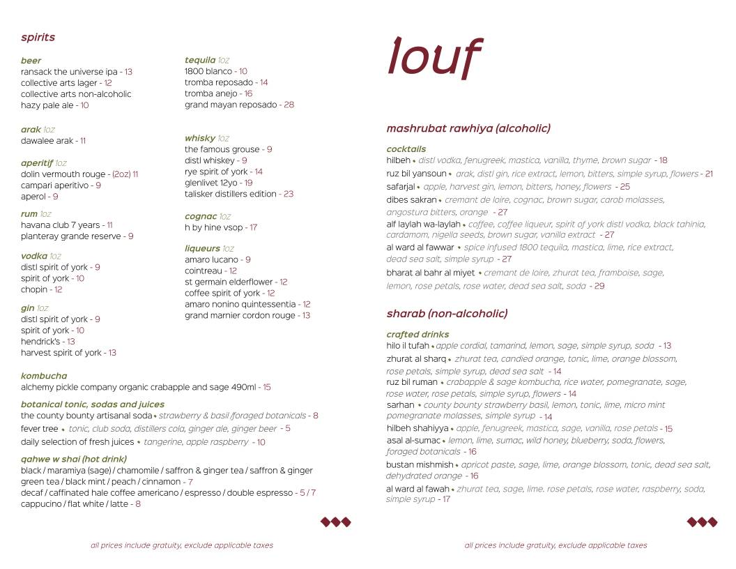 louf меню