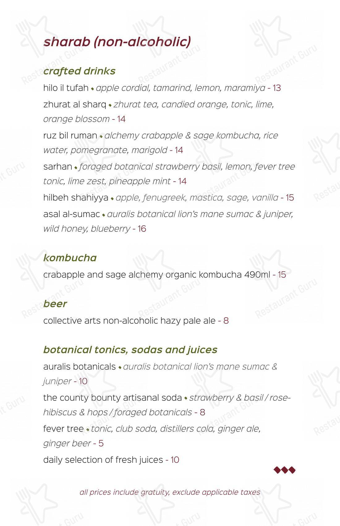 Lunch Menu паба и бара louf в Торонто