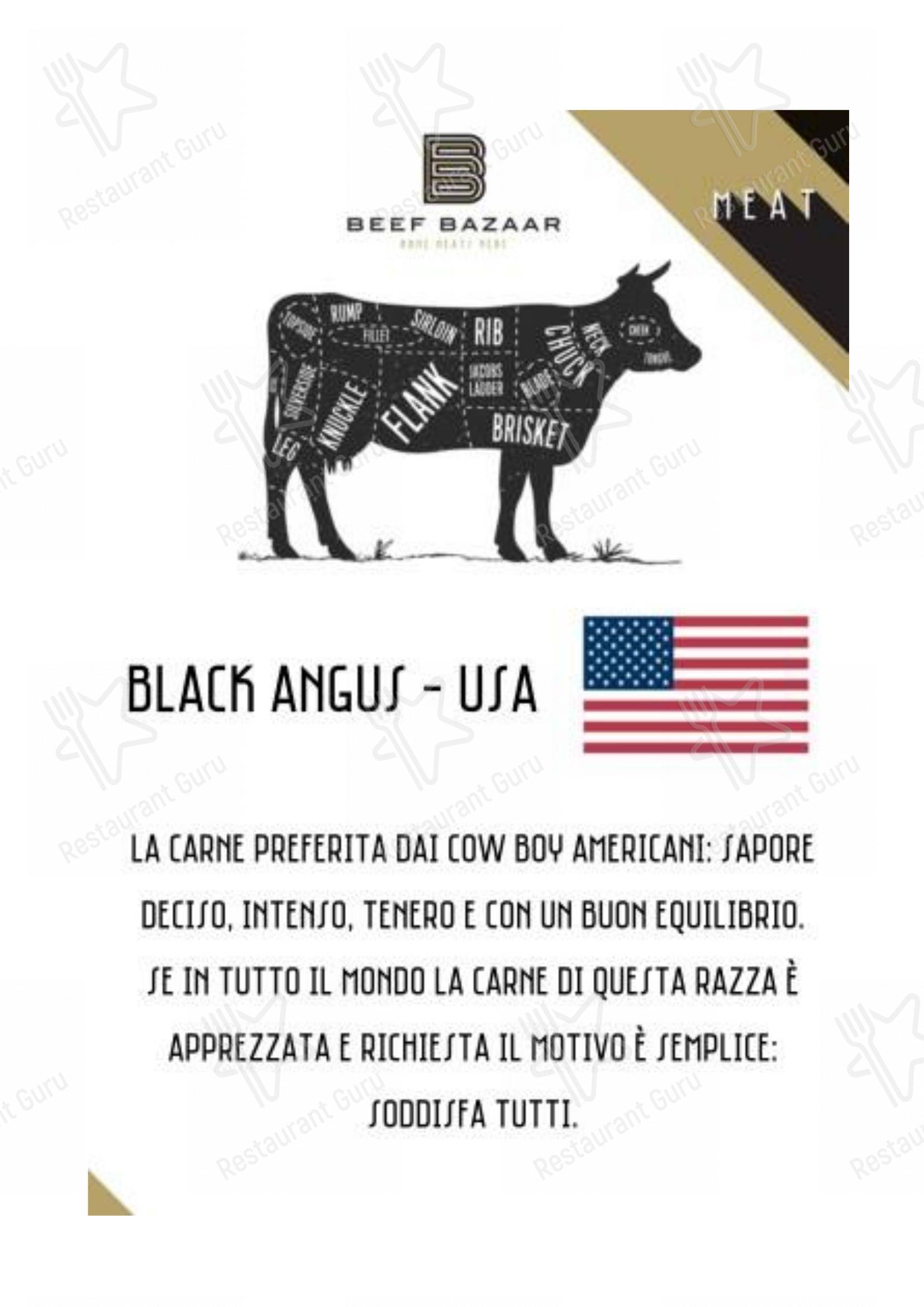 Lunch Menu стейк хауса Beef Bazaar