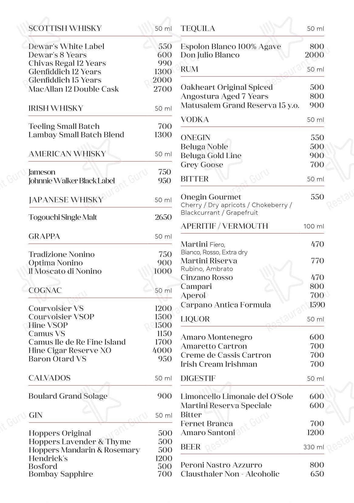 Lunch Menu ресторана Bocconcino в Нижнем Новгороде