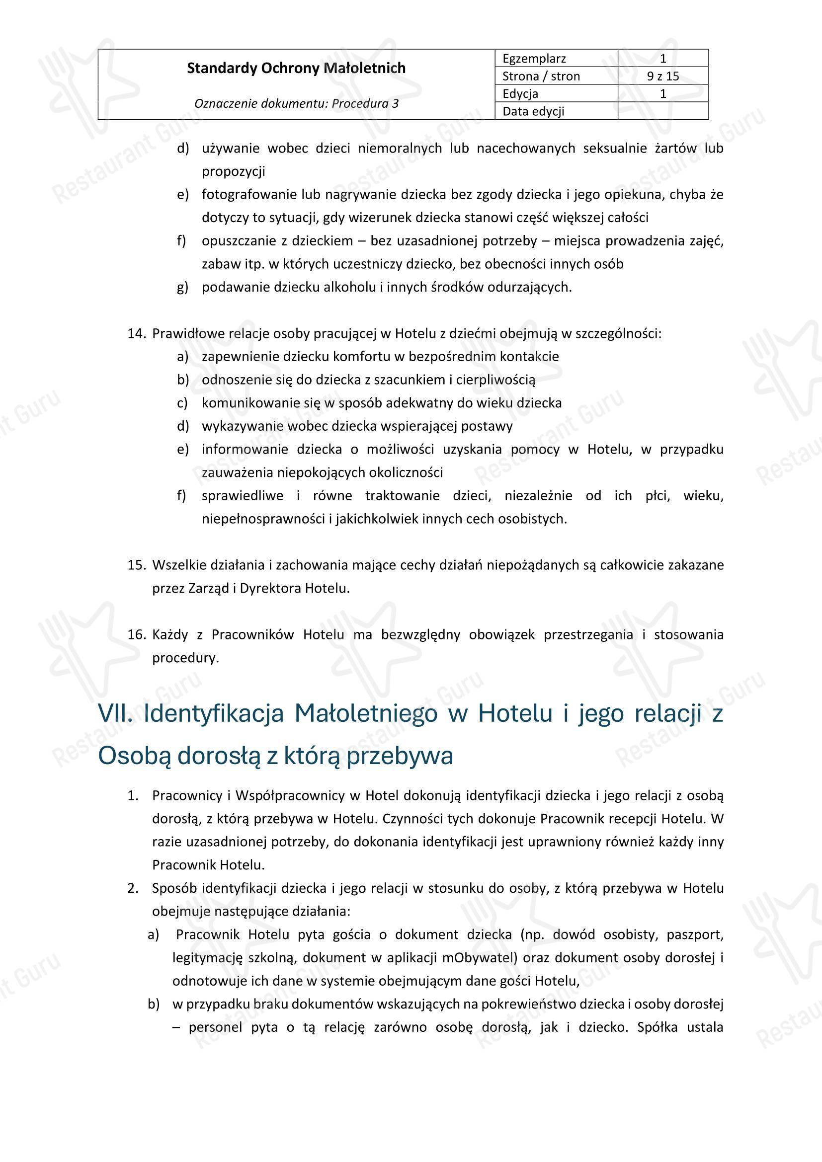 Меню напитков ресторана Restauracja Metropolis в Катовице
