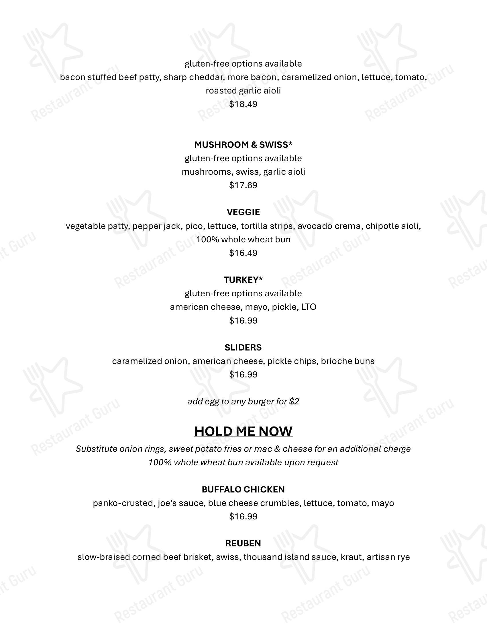 Rusty Bucket Restaurant and Tavern в Вествиле - Dinner Menu