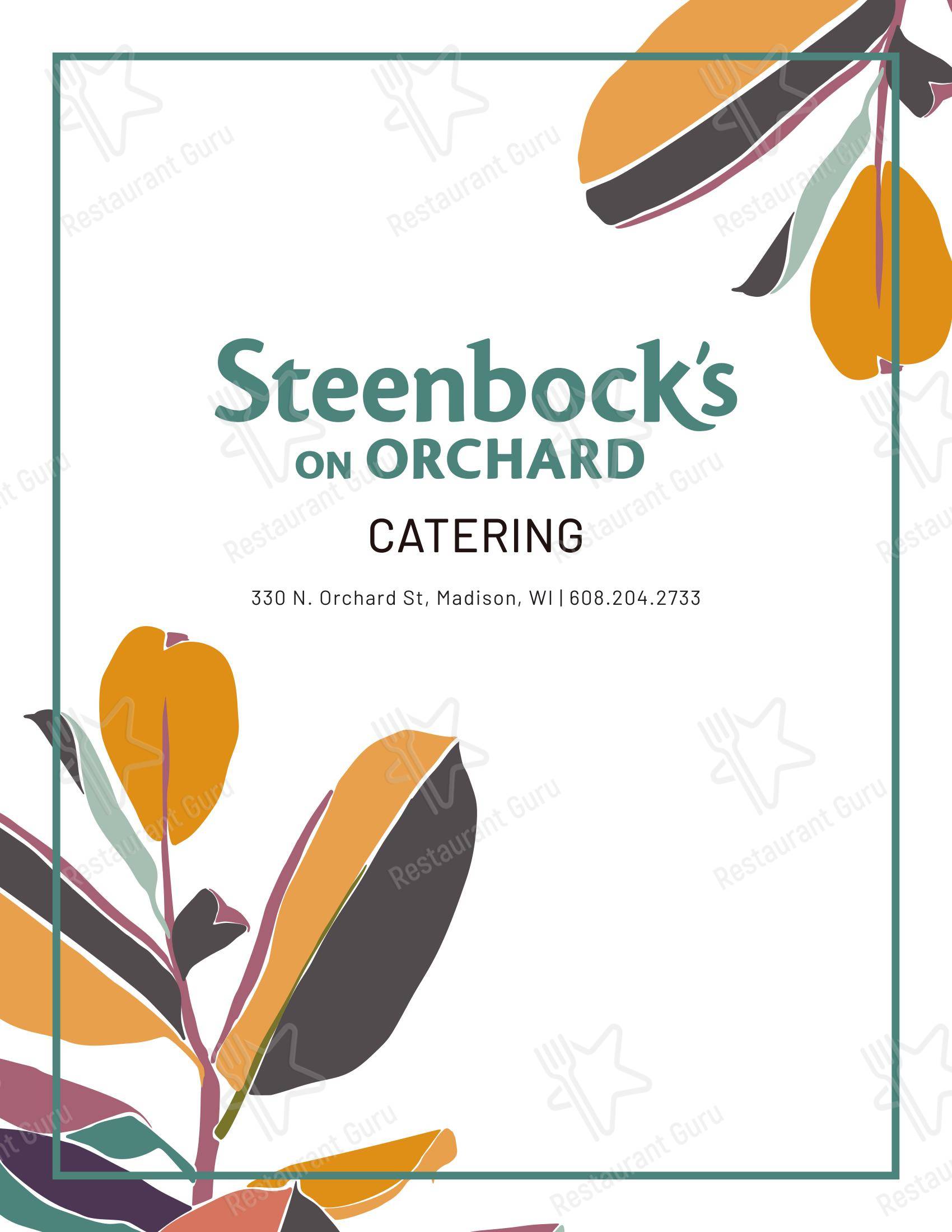Steenbock's On Orchard в Мадисне - Меню