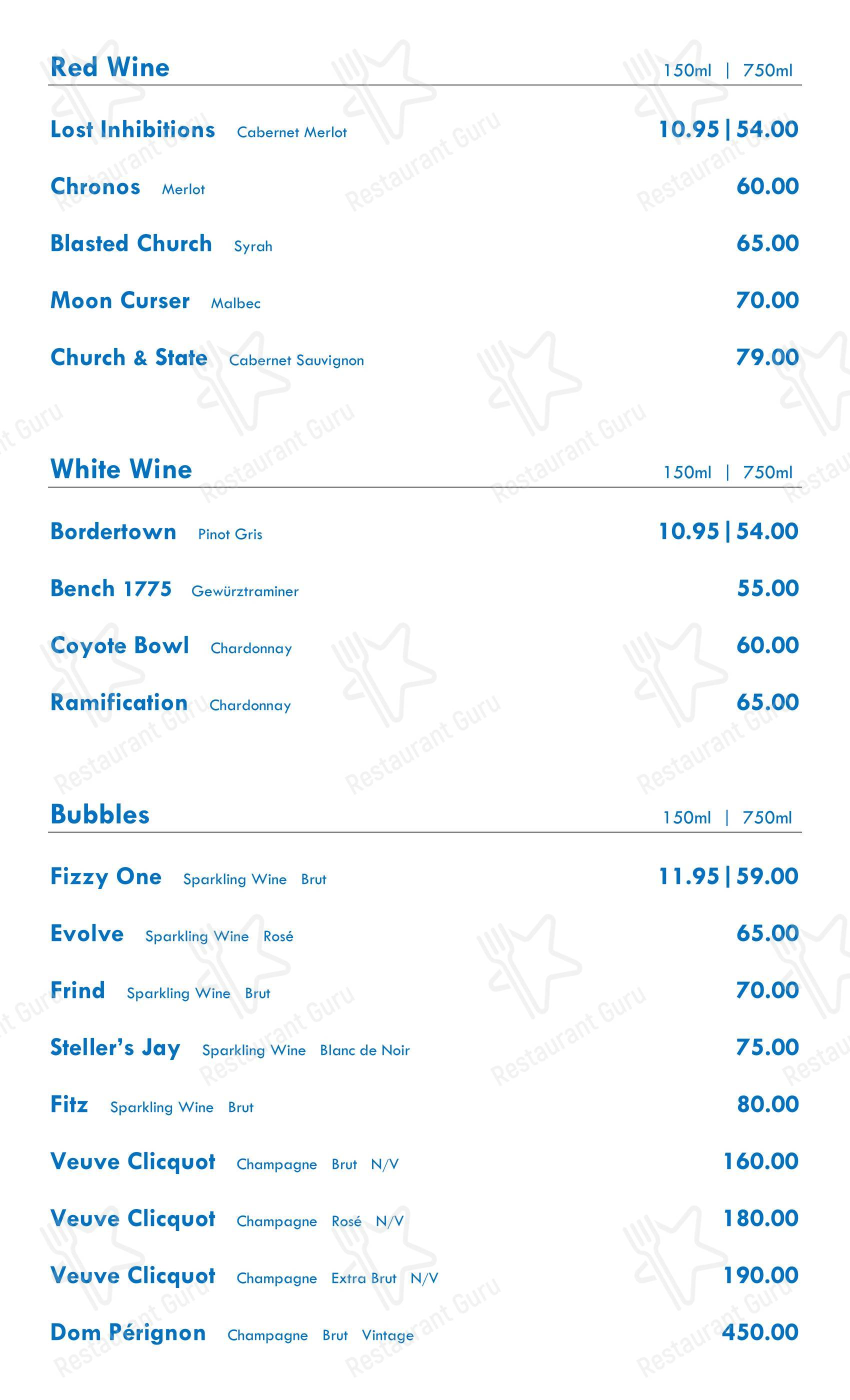 Lunch Menu паба и бара Switch