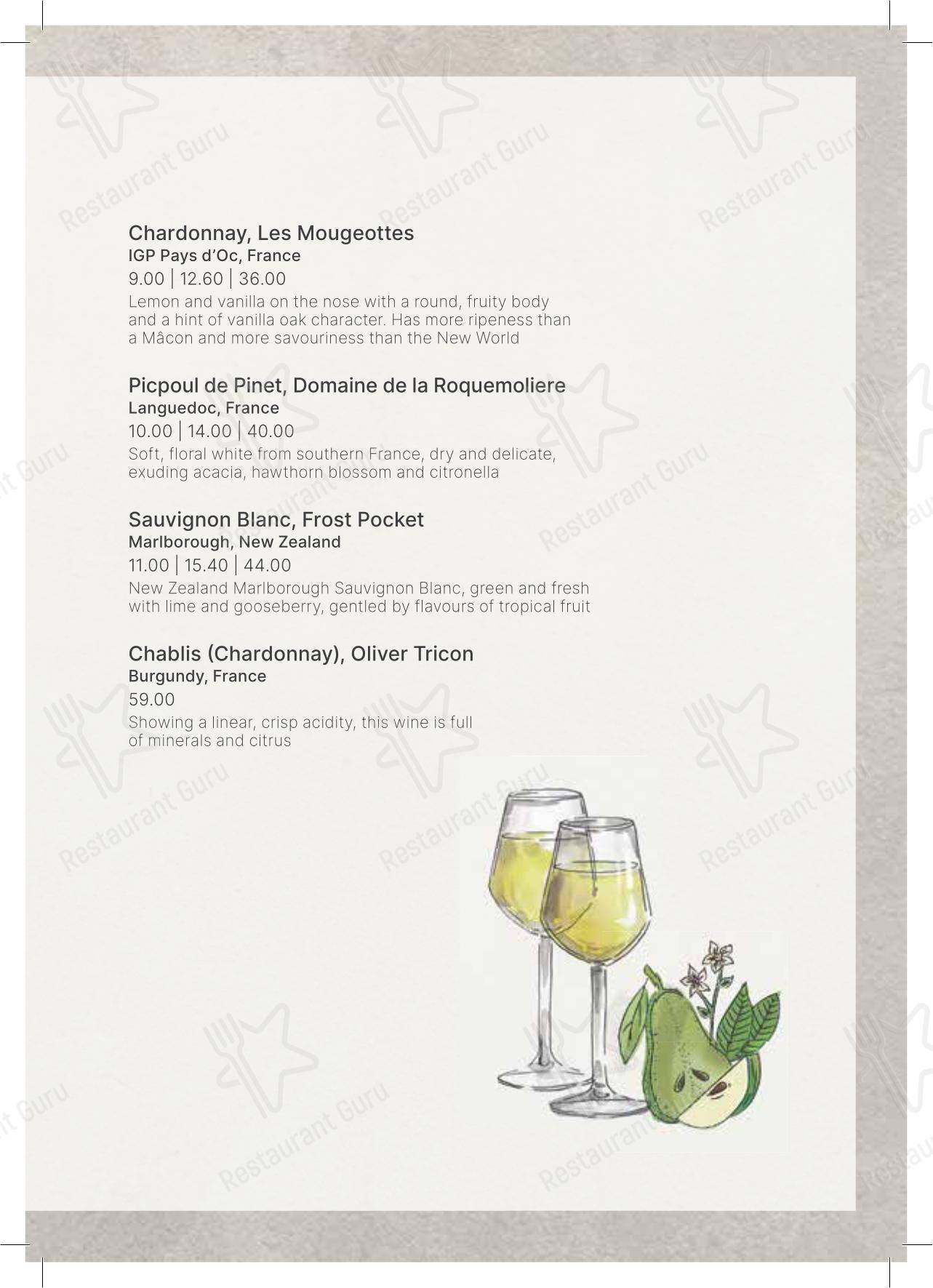Меню паба и бара The George Inn - Group Booking Menu