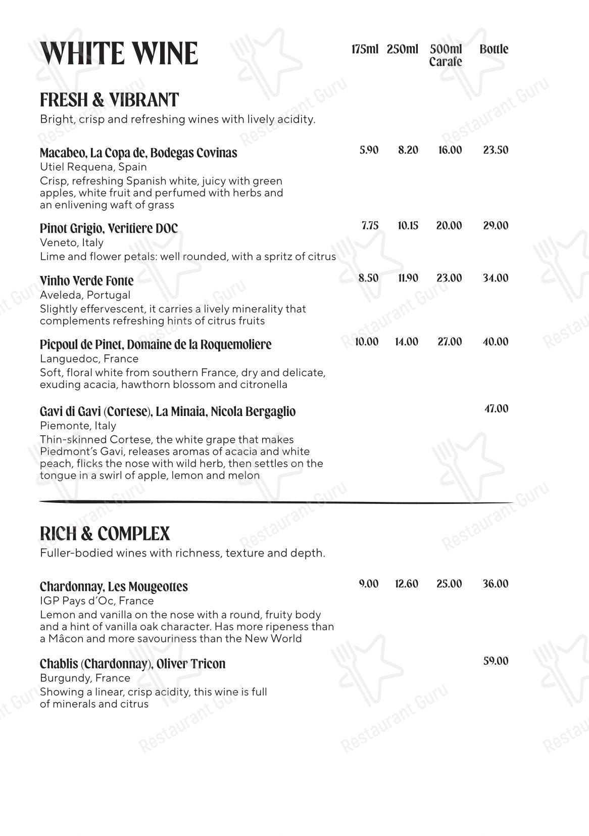 Catering Menu паба и бара The George Inn