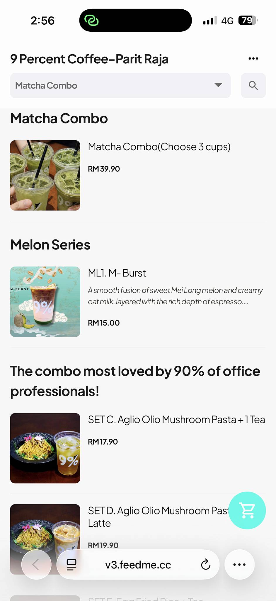9% Coffee - Parit Raja меню