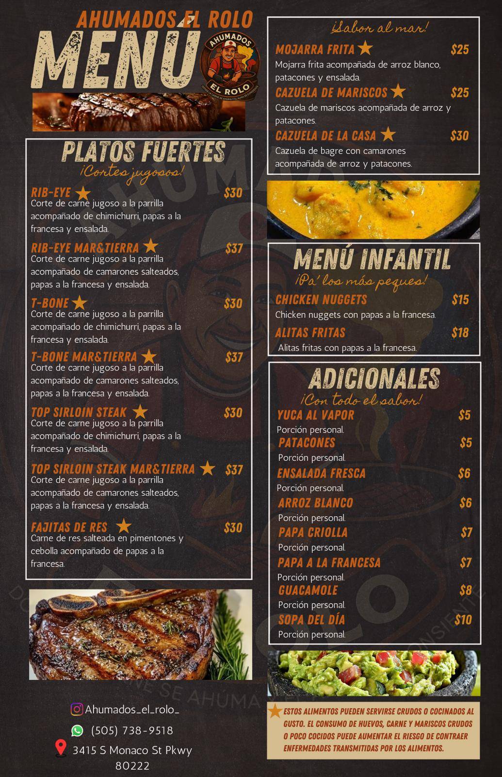 AHUMADOS EL ROLO меню