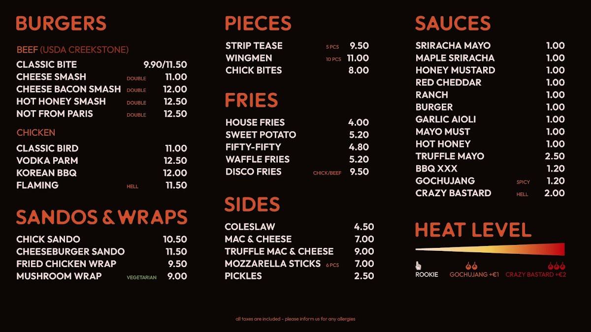 Afterbite Larnaca Burgers, Fried Chicken, Cocktails & More меню