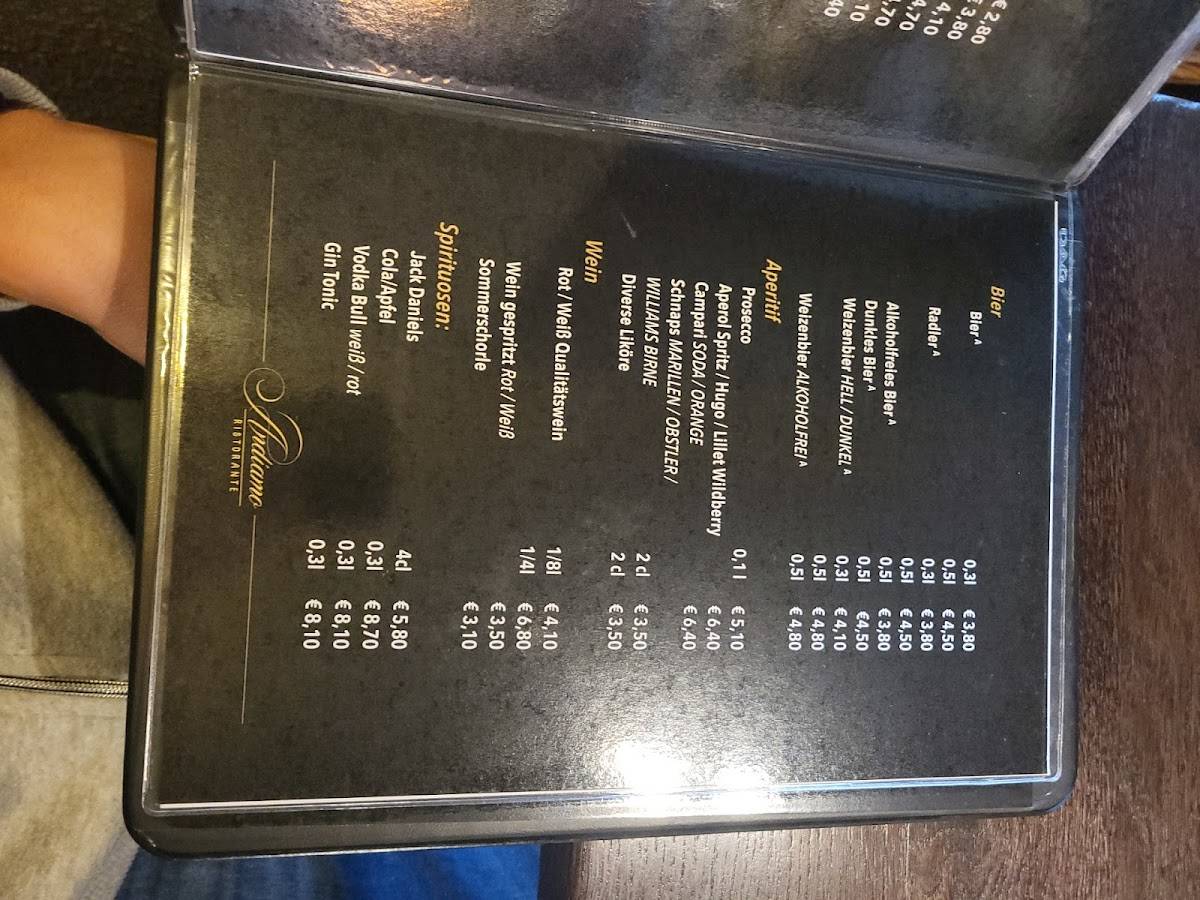 Andiamo Ristorante меню