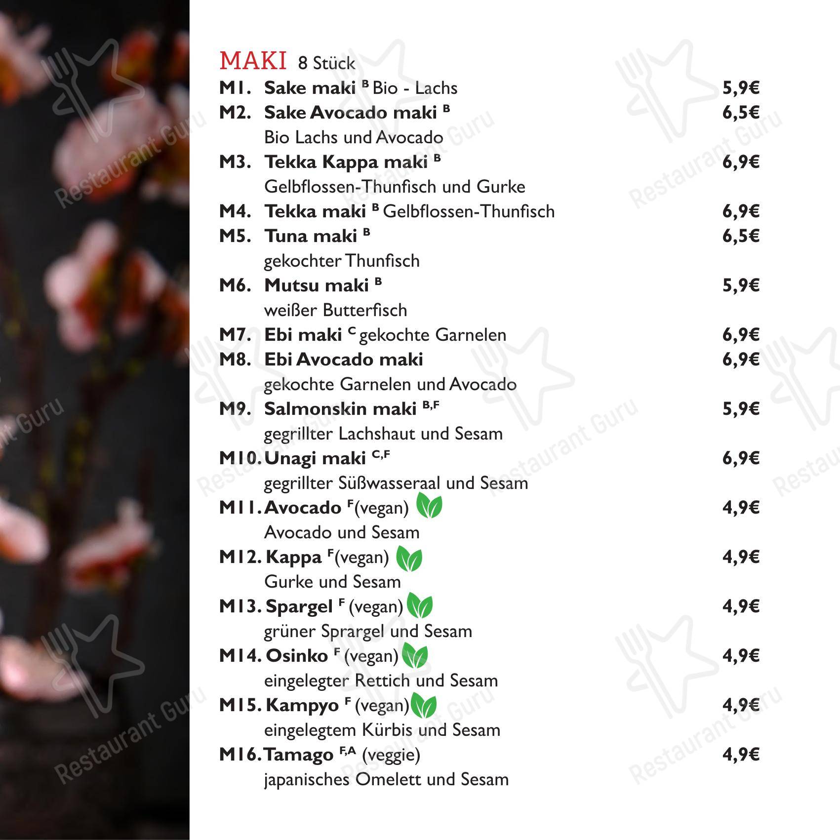Меню ресторана Anh Thoc Restaurant