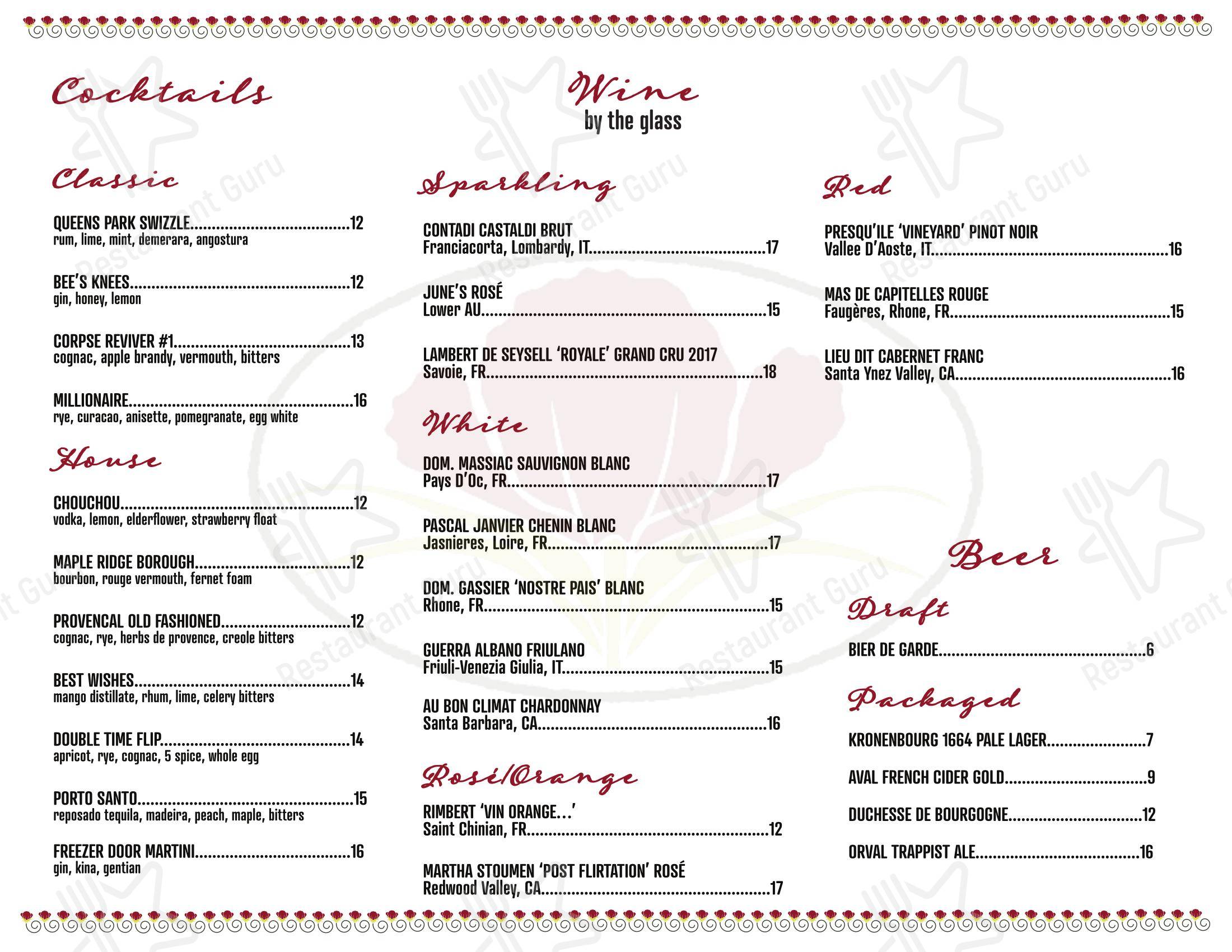 Dinner Menu паба и бара Ava June в Талсе