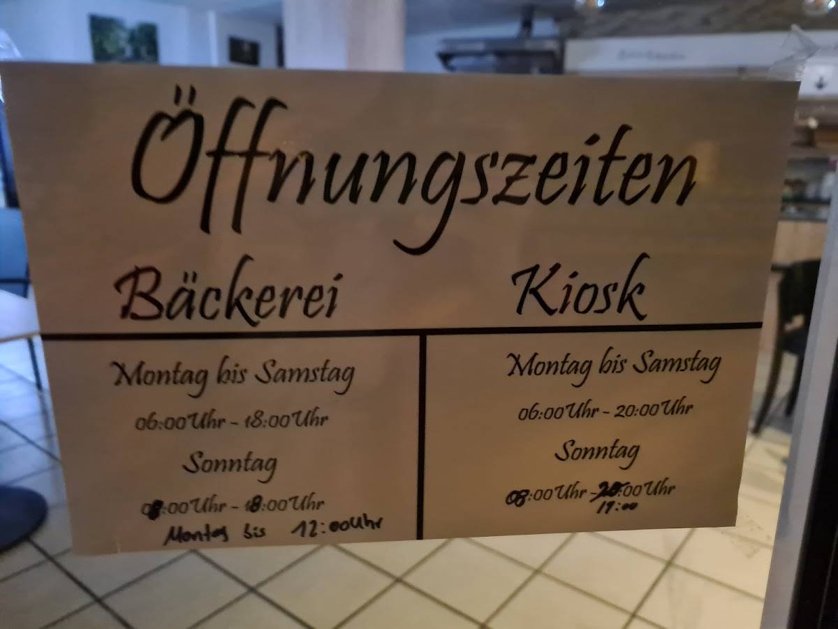 Bäckerei & Kiosk am Freizeitpark меню