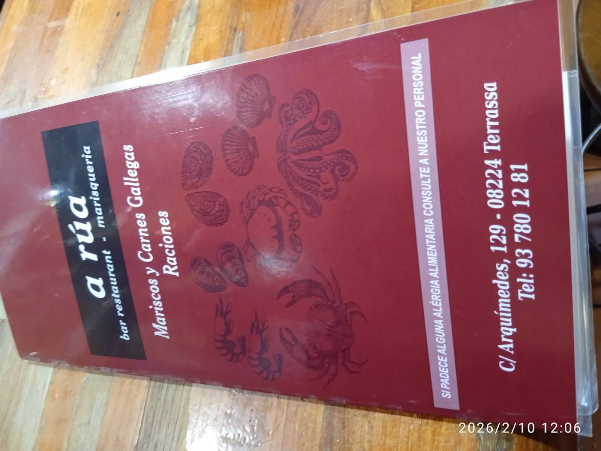 Restaurant Nova Rúa меню