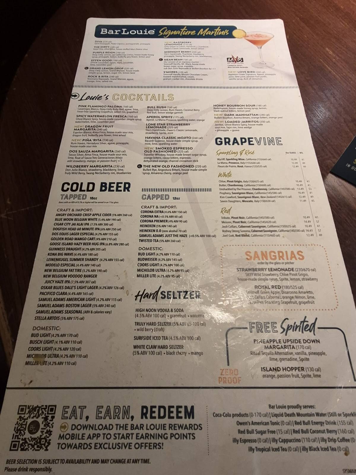 Bar Louie - Brier Creek меню