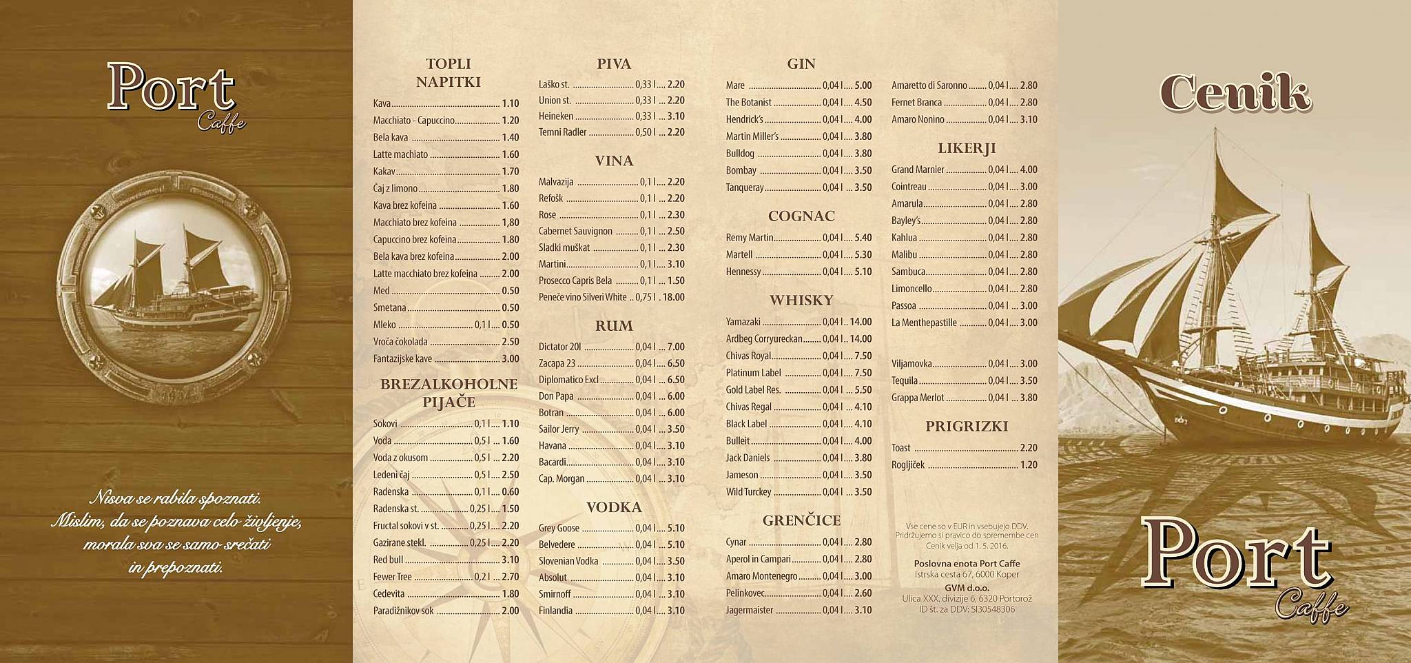Bar Port меню