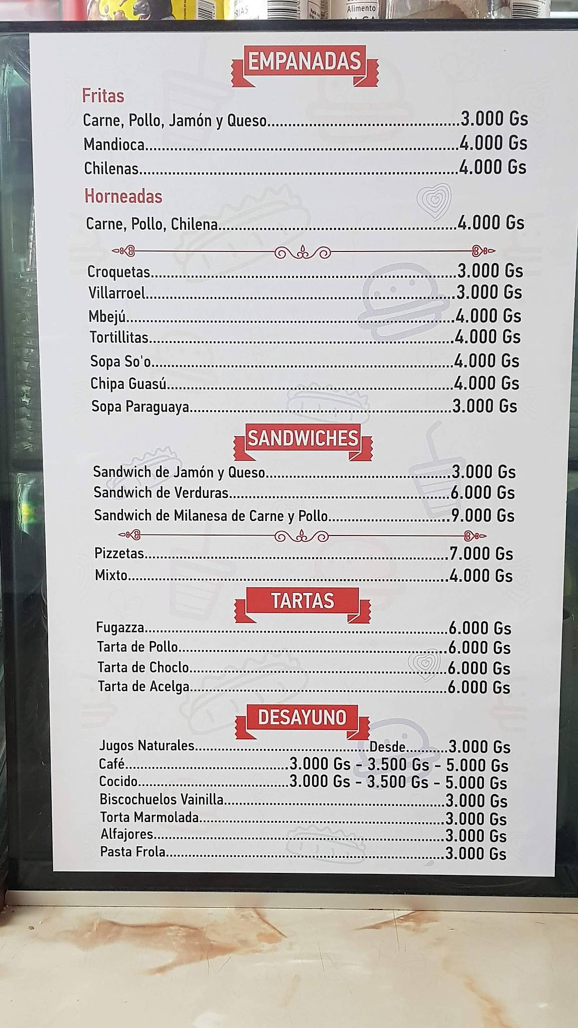 Bar Tu Rincón меню