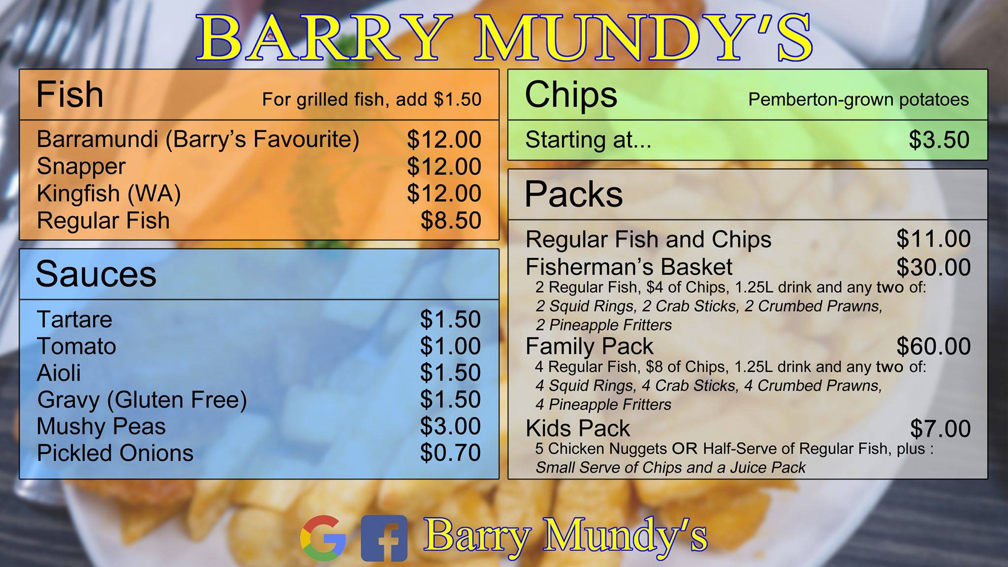 Barry Mundy's меню