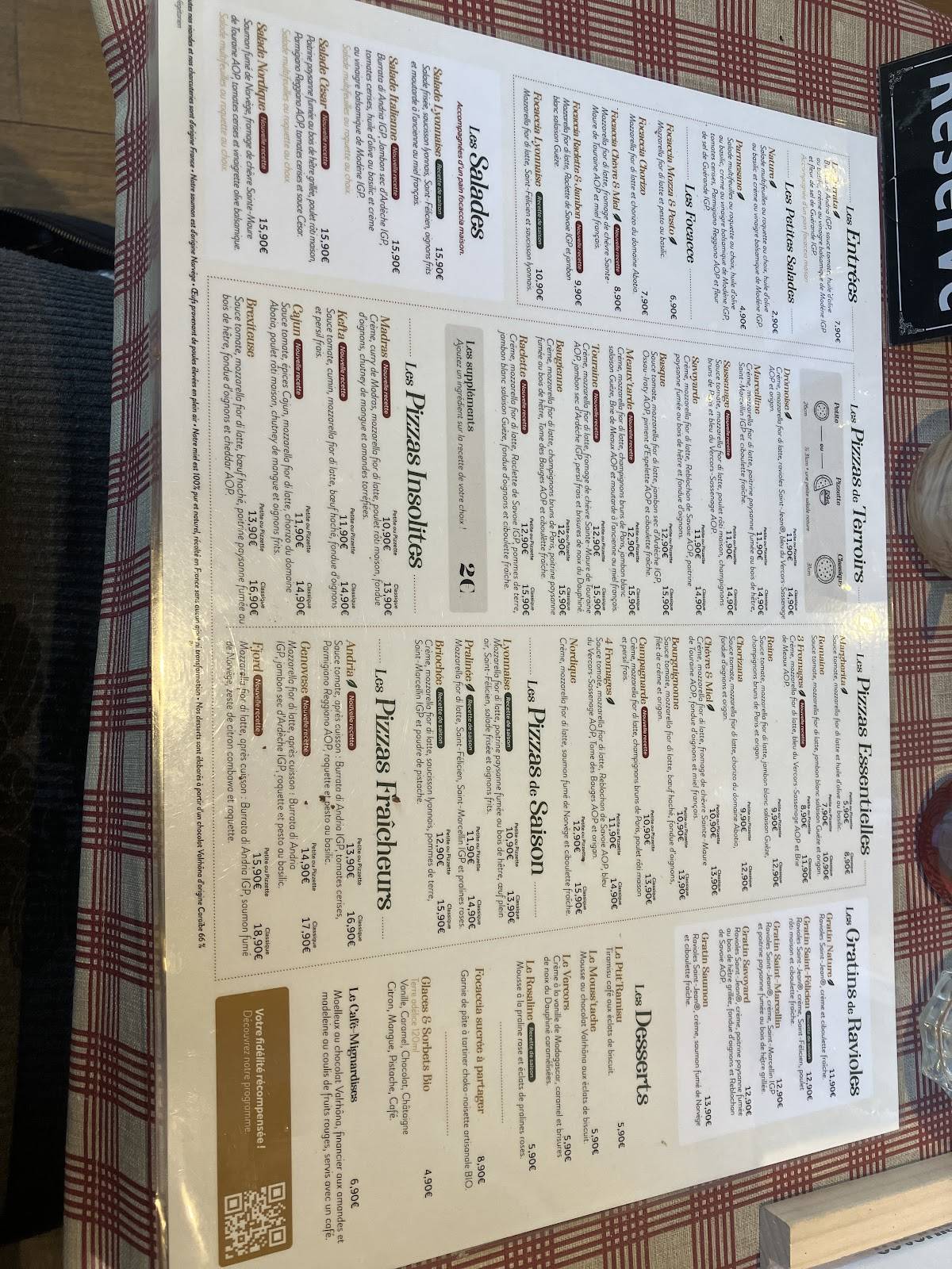 Basilic & Co - pizzas de terroirs - Riom меню