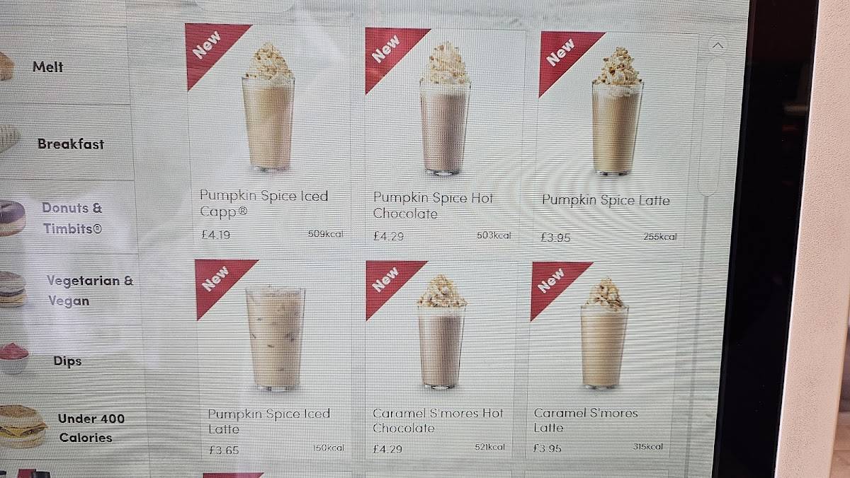 Tim Hortons меню