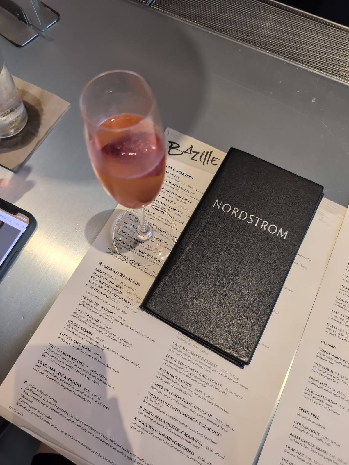 Bazille at Nordstrom меню