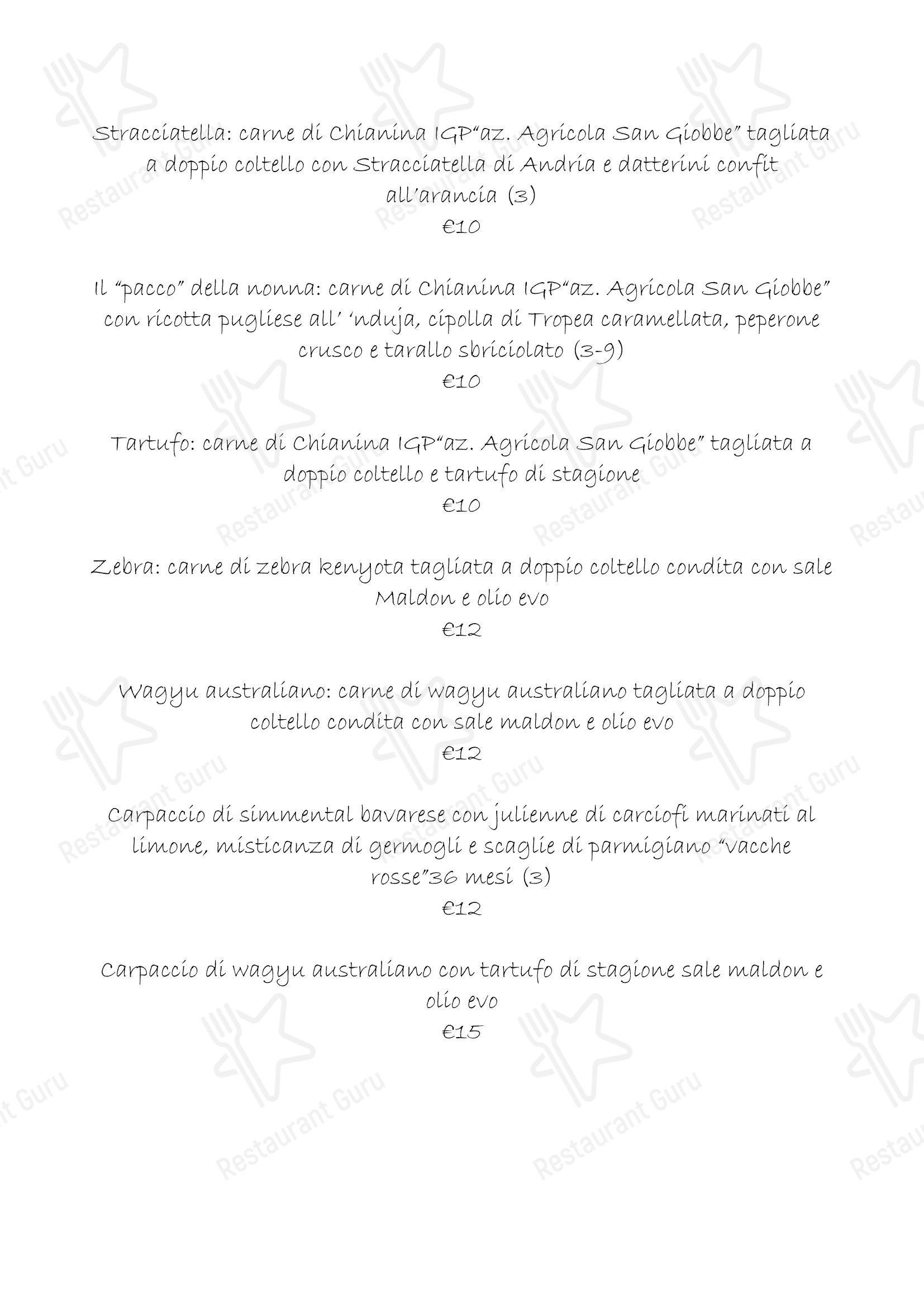 Dinner Menu стейк хауса Beef Bazaar