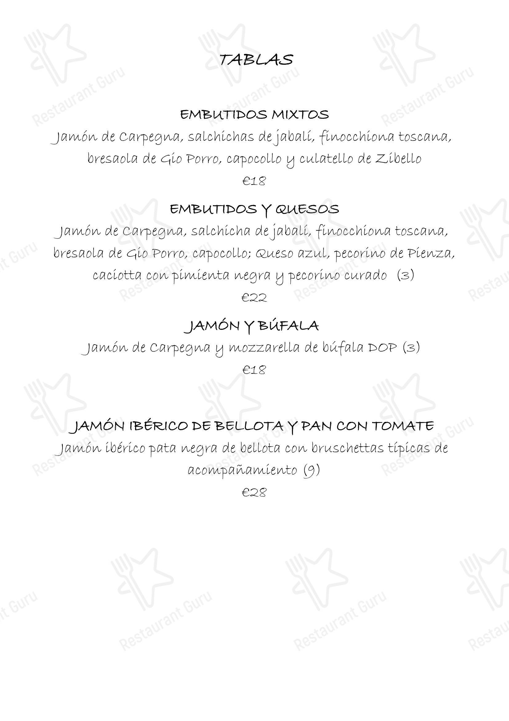 Ночное меню стейк хауса Beef Bazaar в Риме