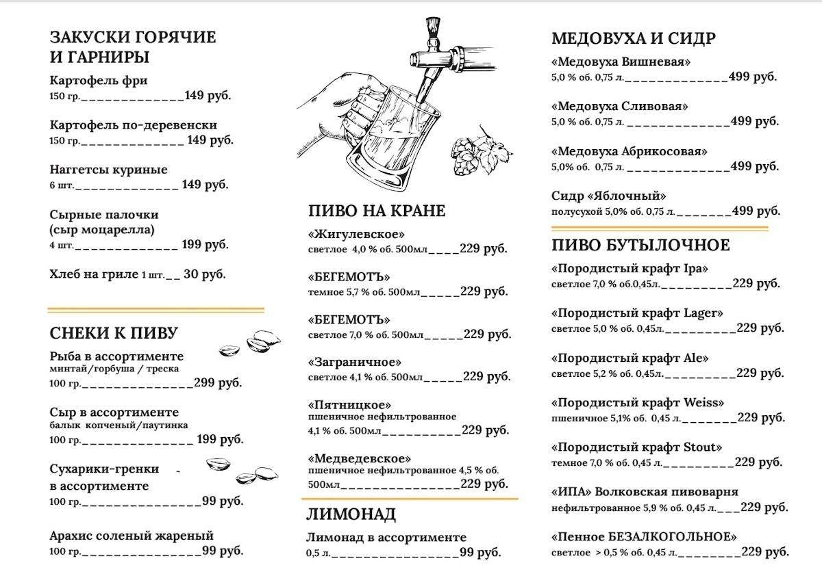 БегемотЪ меню