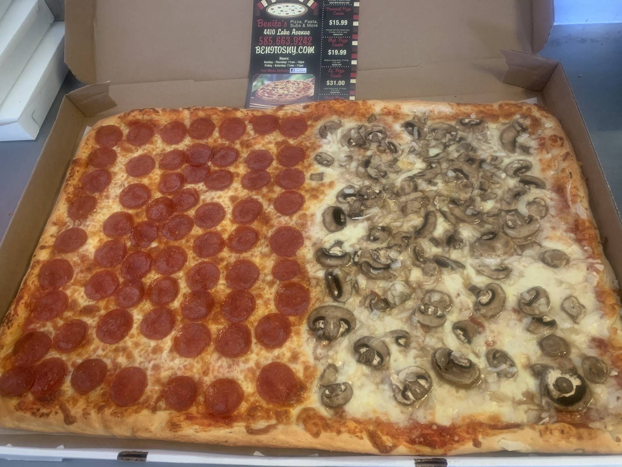 Benito’s pizza меню