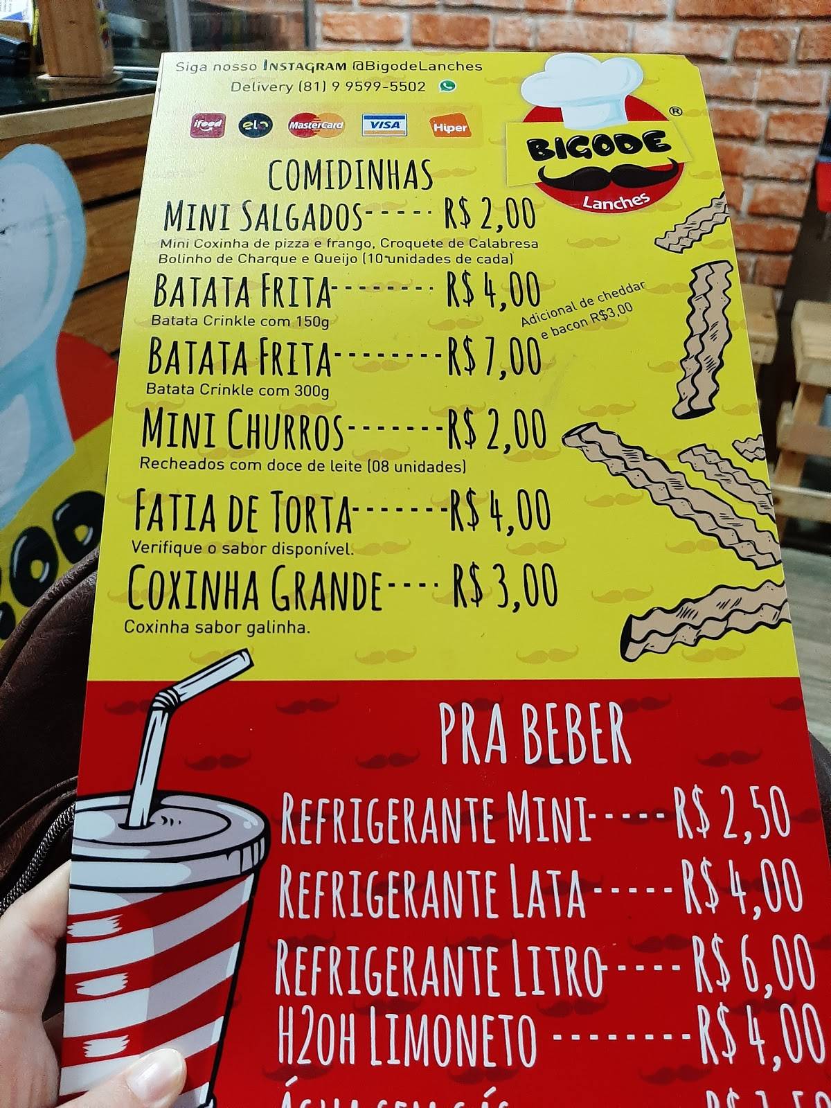 Bigode Burger меню