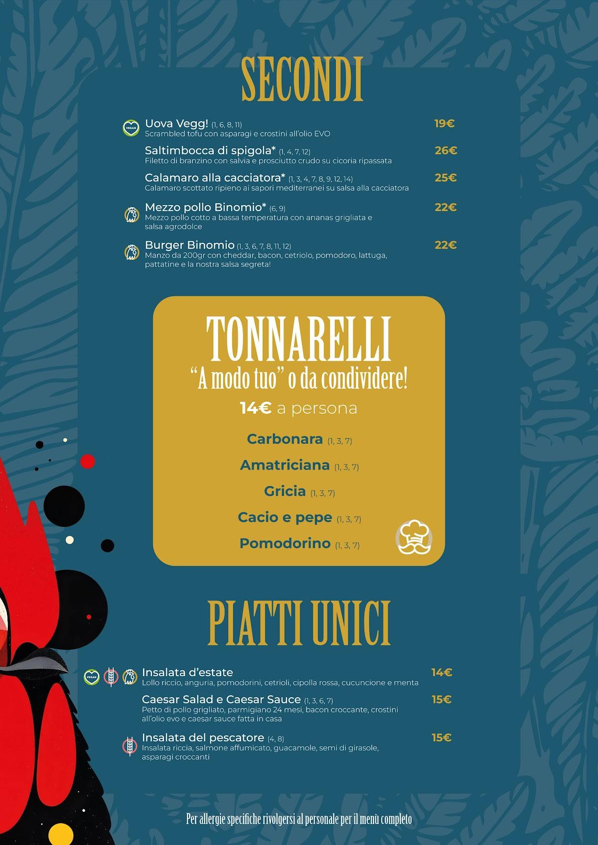 Binomio Roma меню