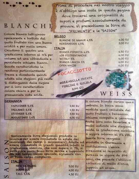 Birracciotto меню