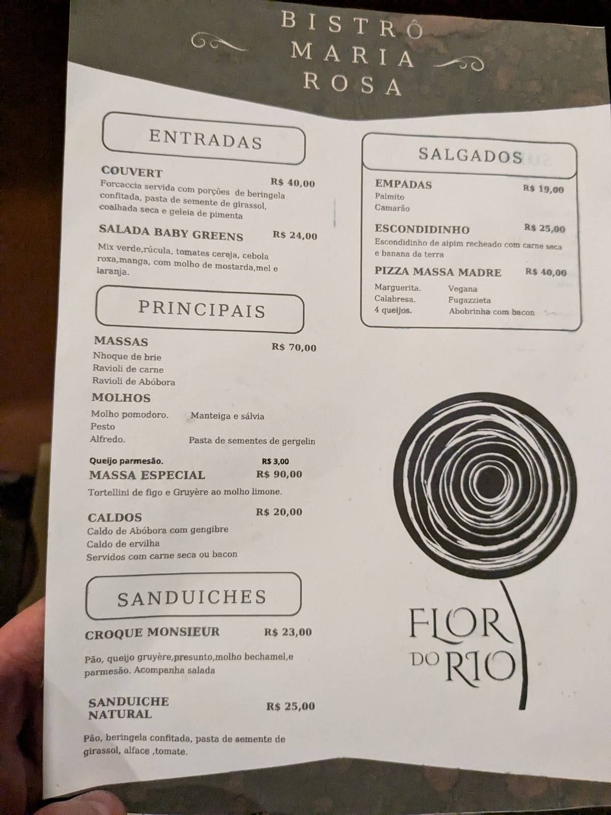 Bistrô Maria Rosa меню