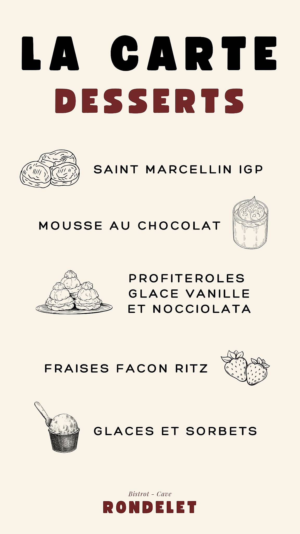 Bistrot Rondelet меню