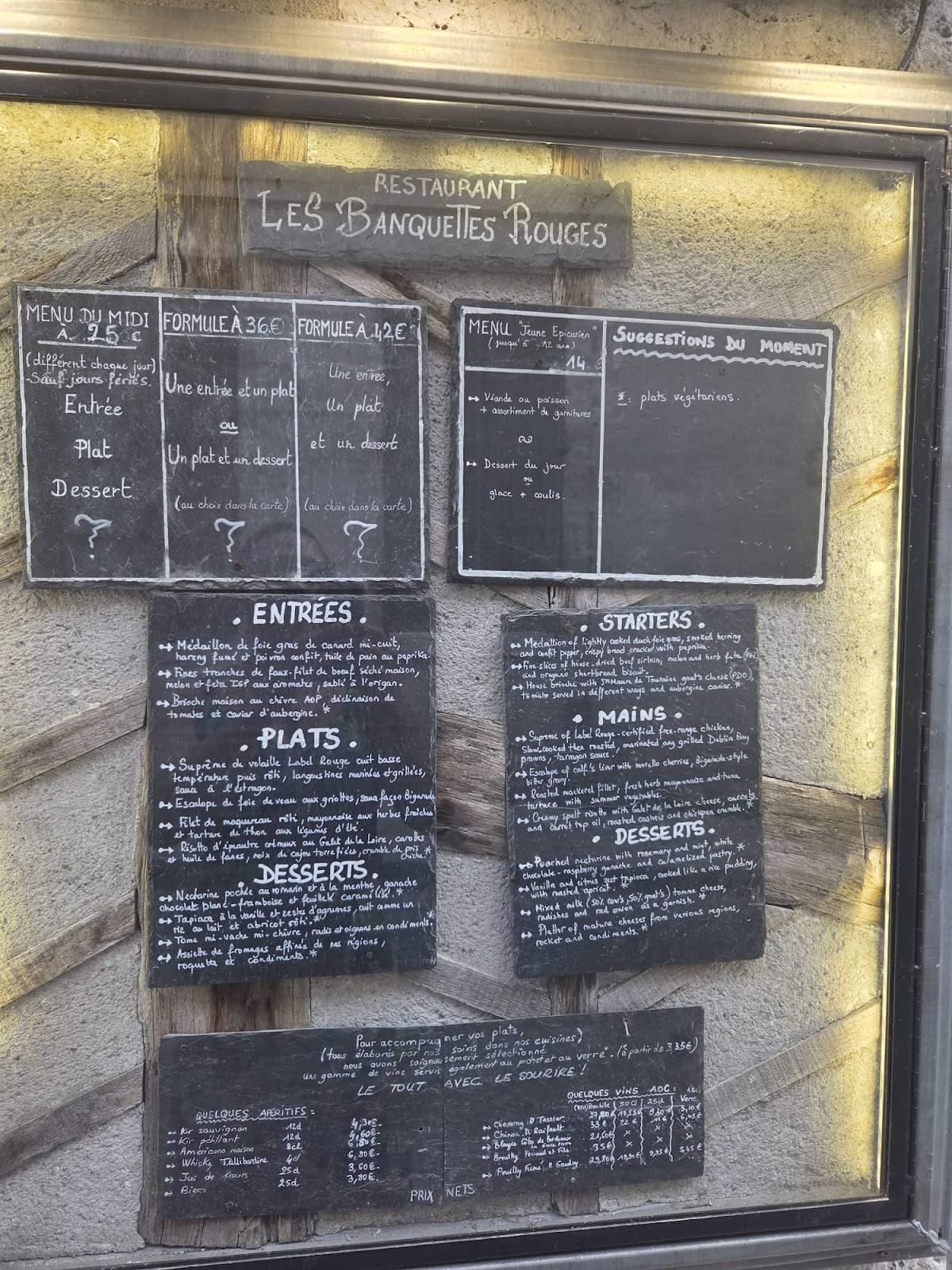 Les Banquettes Rouges меню