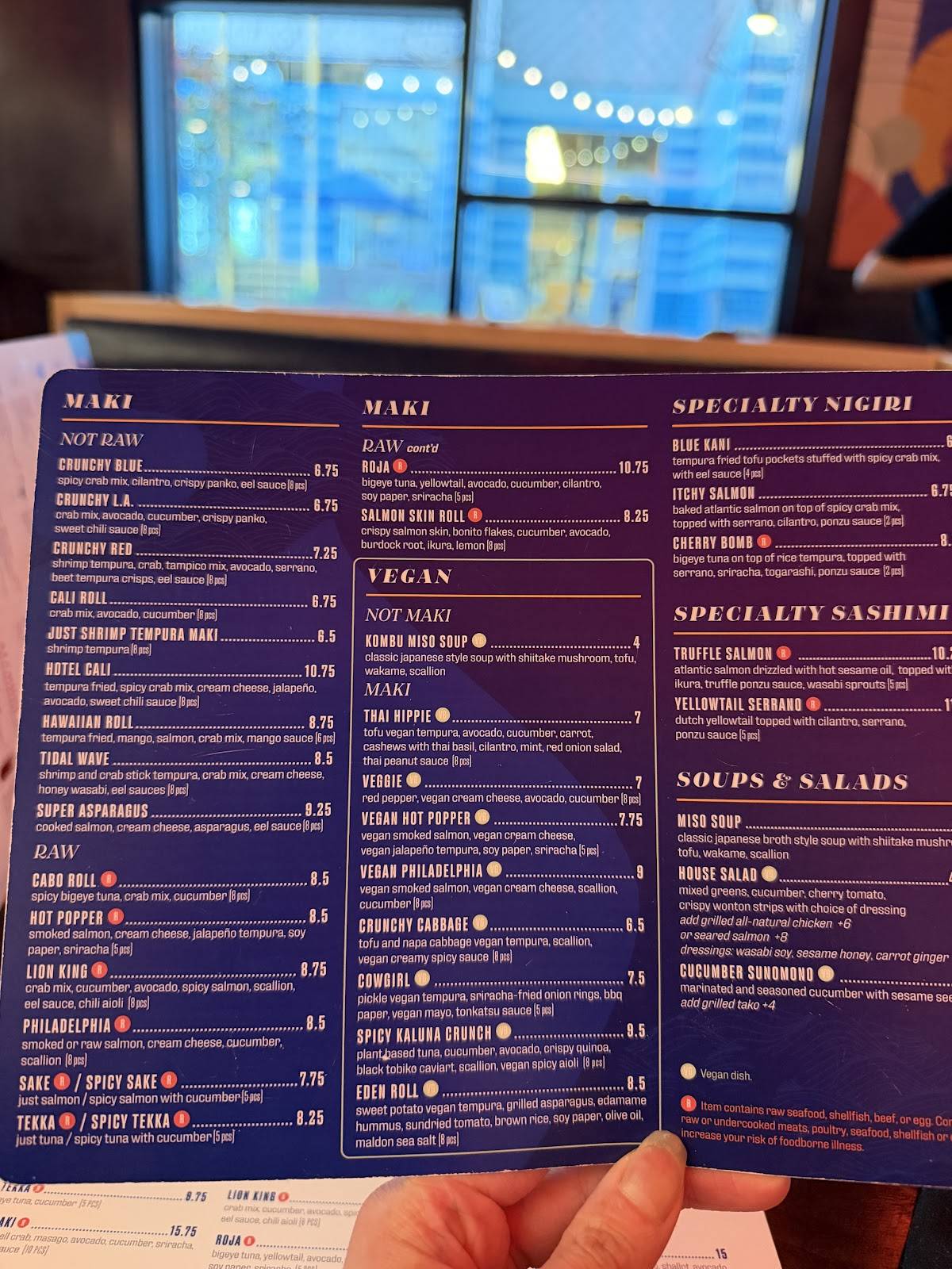 Blue Sushi Sake Grill меню