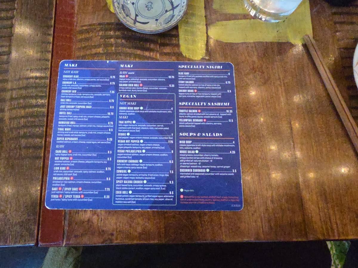 Blue Sushi Sake Grill меню