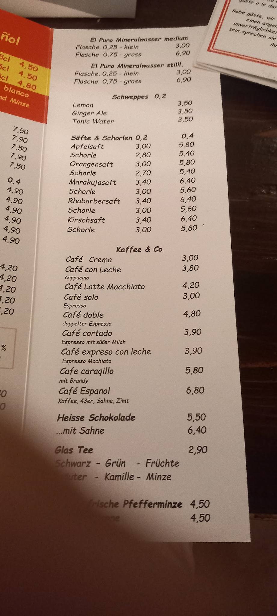 Bodega Tapas Bar меню