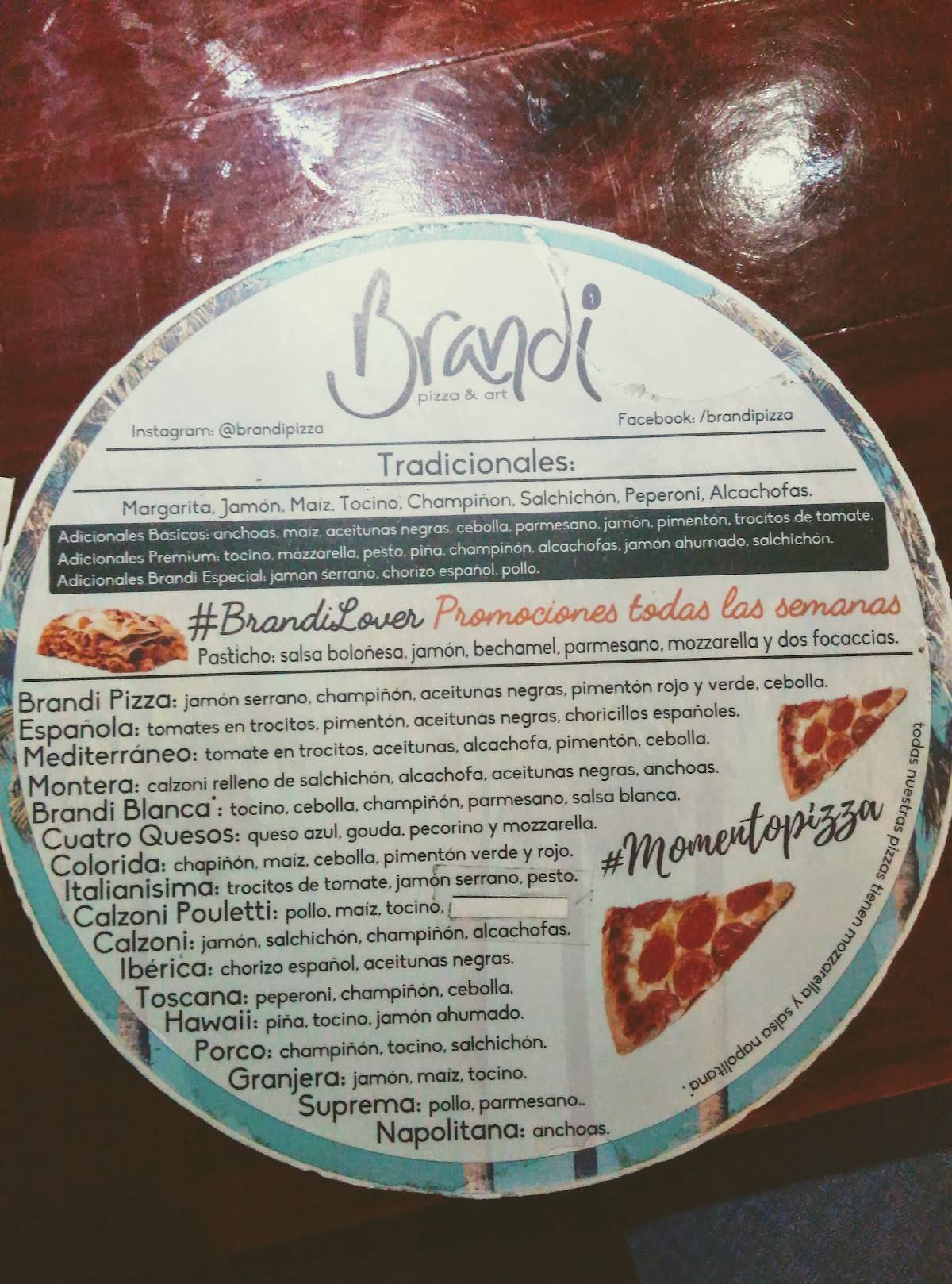 Brandi Pizza меню