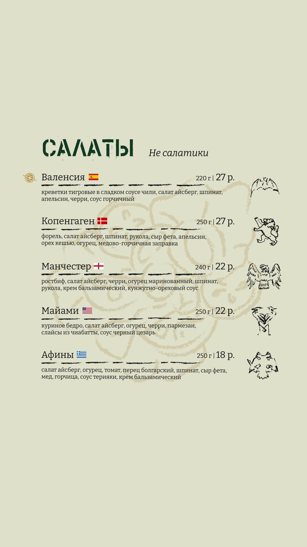 Паб "Территория" меню