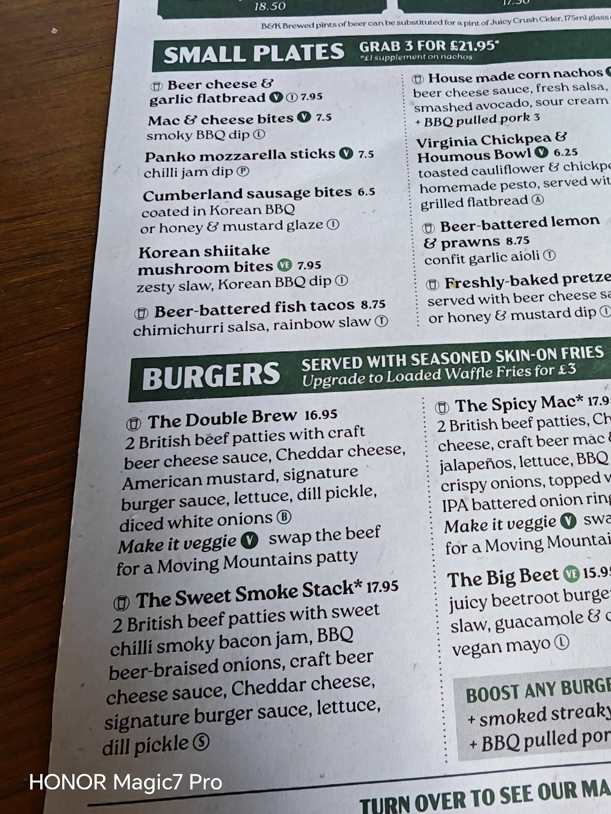 Brewhouse & Kitchen - Cardiff меню