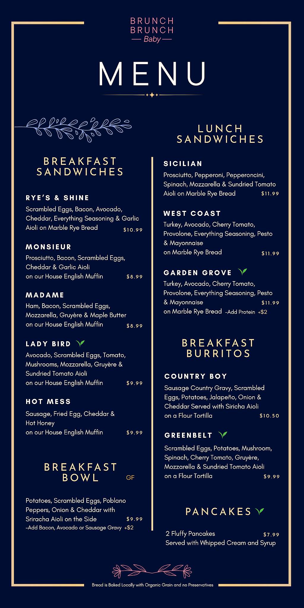 Brunch Brunch Baby меню