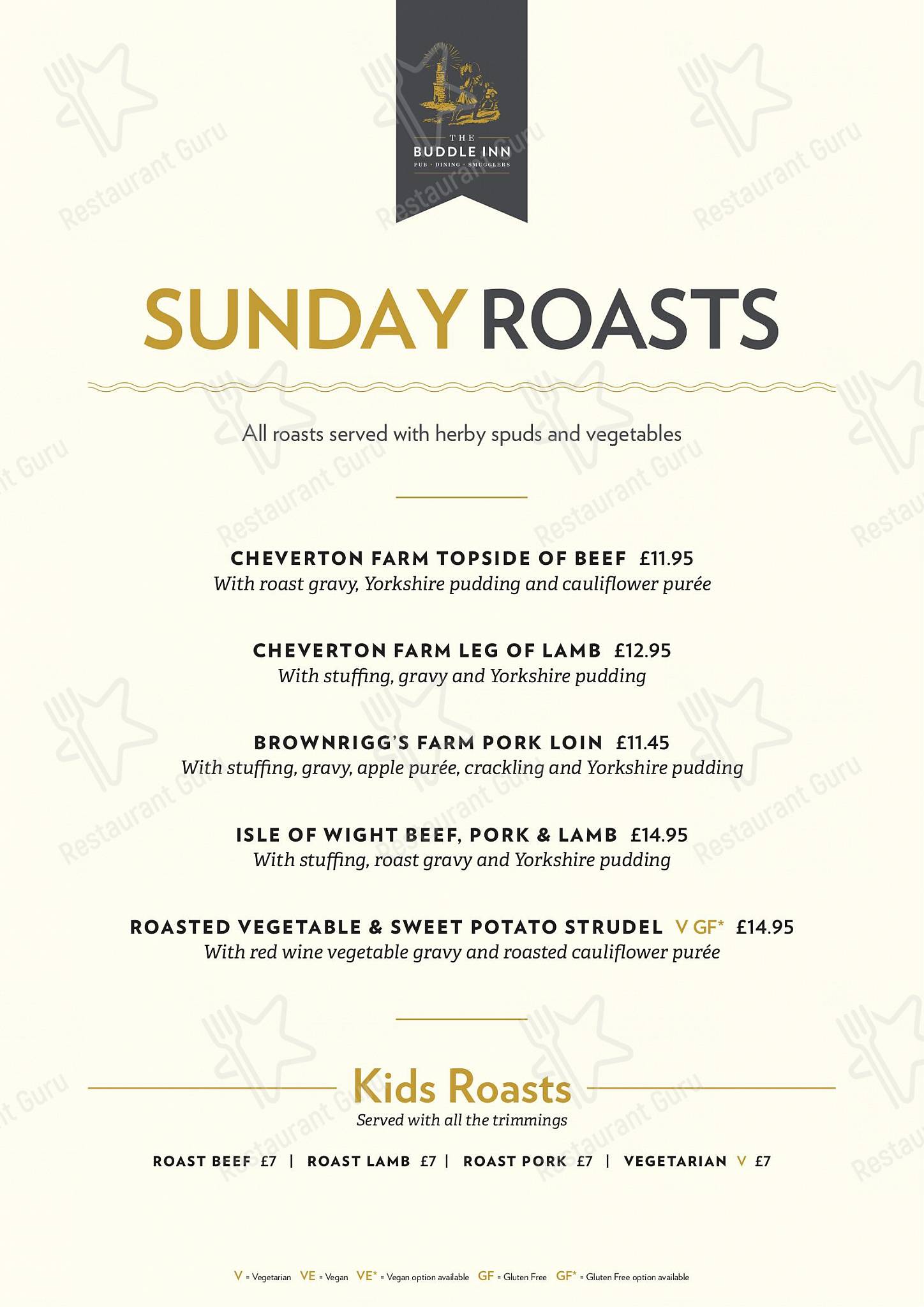 Boronia Catering Menu Pack паба и бара The Buddle Inn