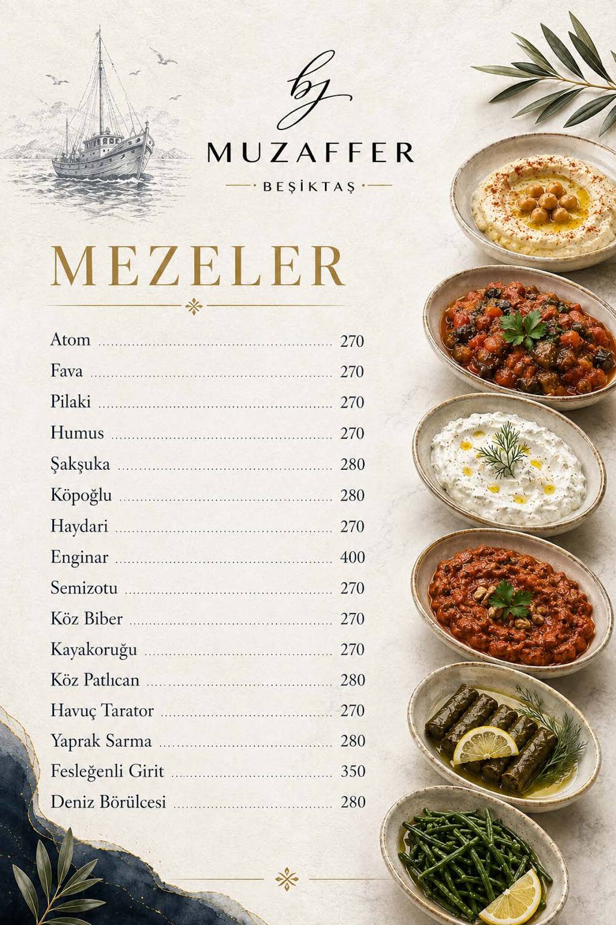 Bymuzaffer Beşiktaş меню