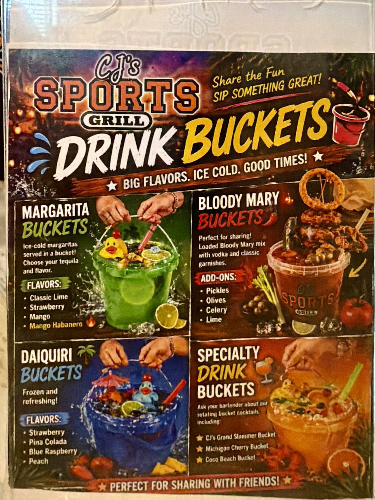 CJ's Sports Grill меню