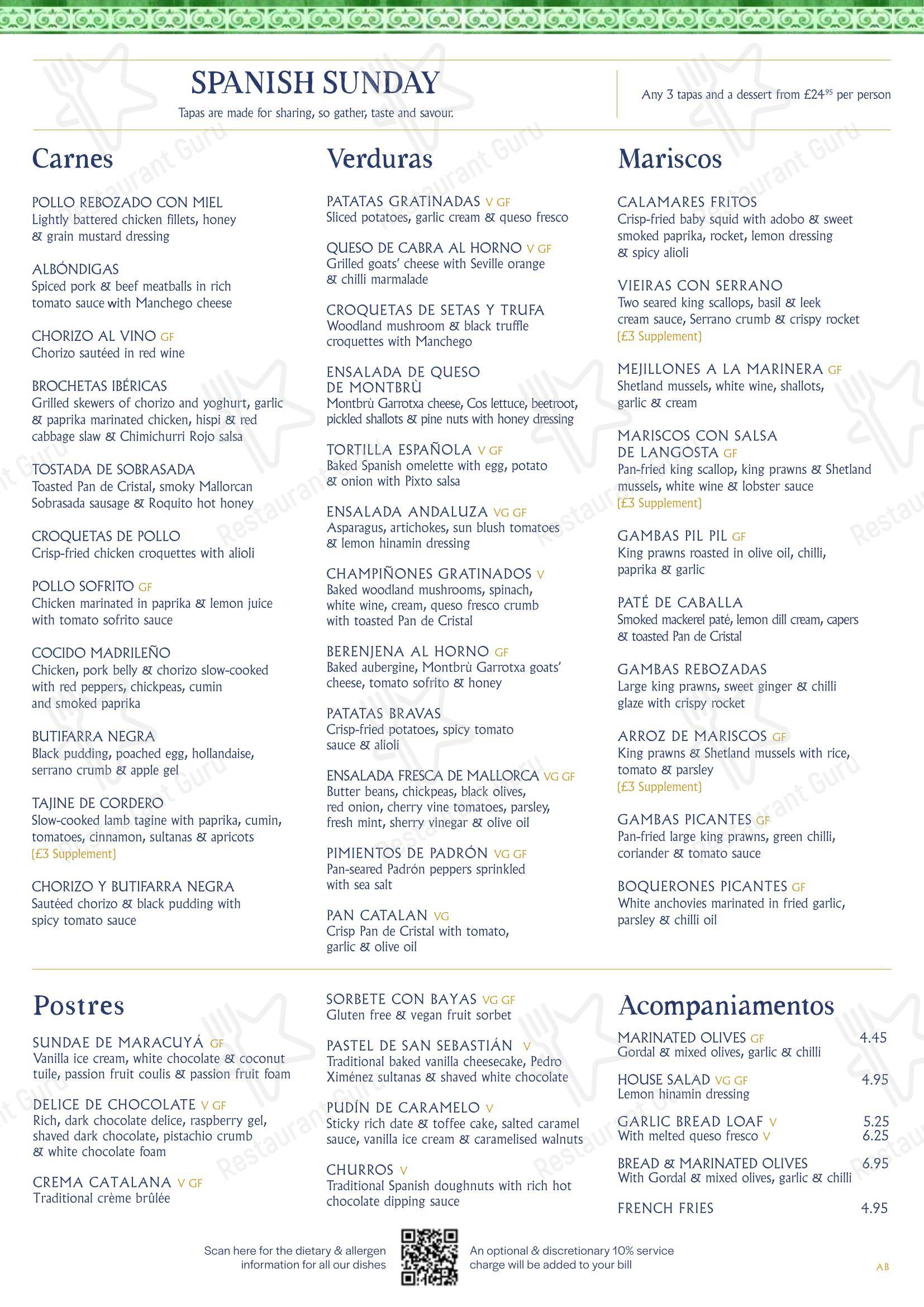 Коктейльная карта паба и бара Cafe Andaluz