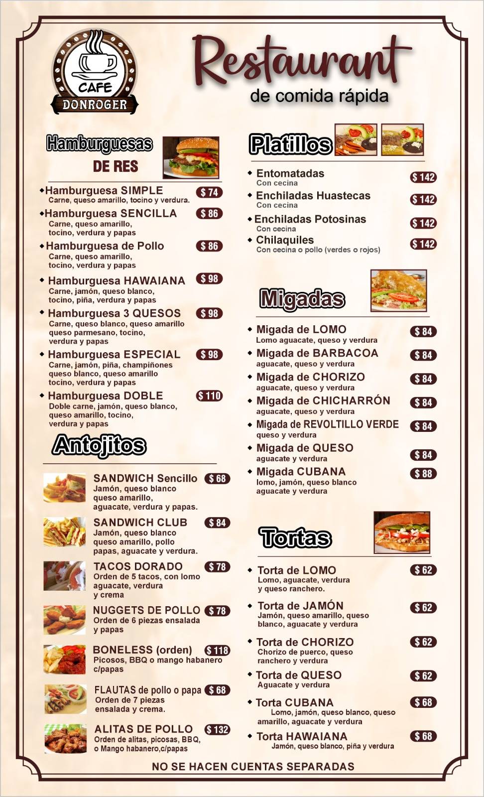 Café Donroger меню
