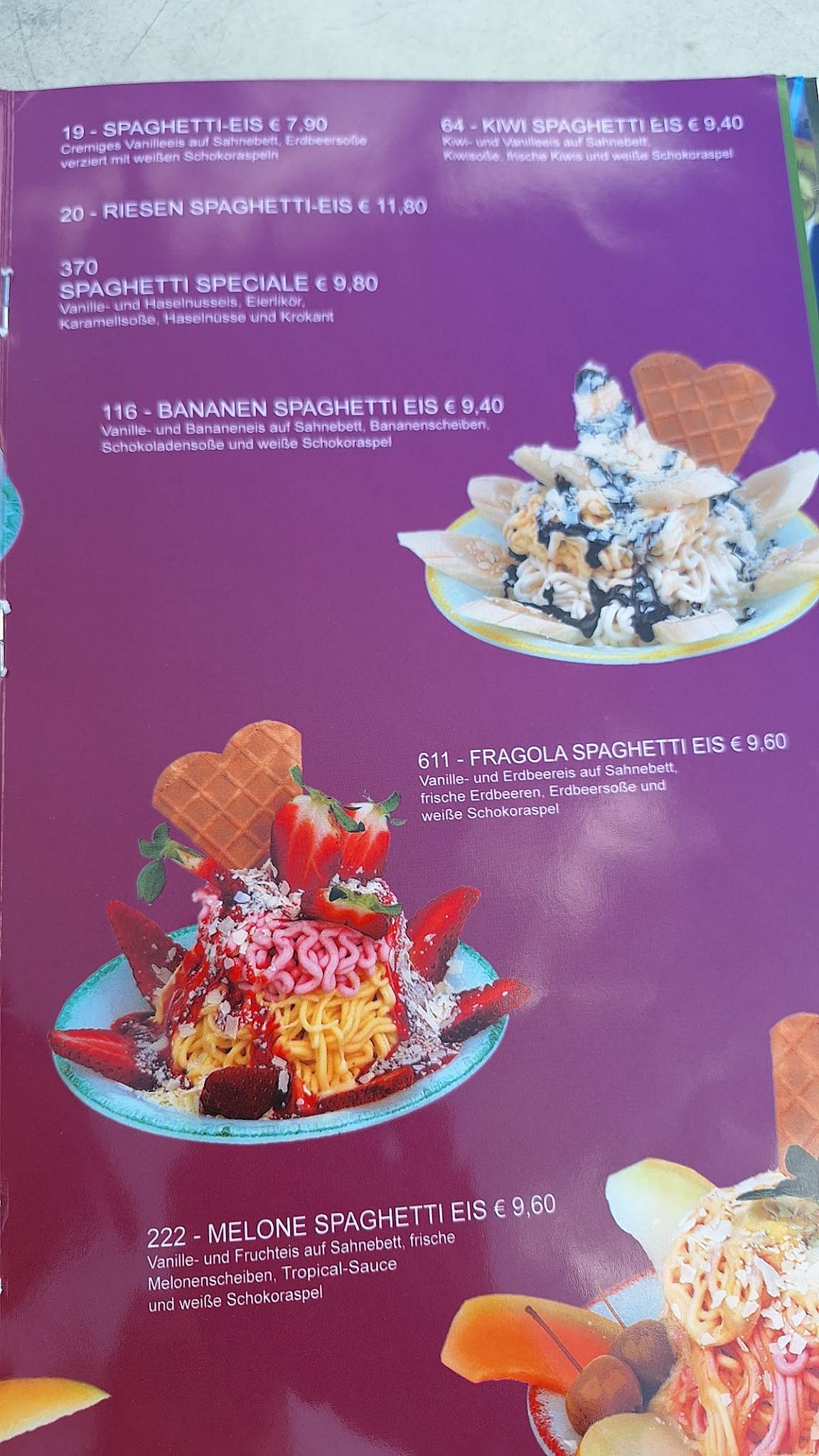 Eiscafé Roma меню