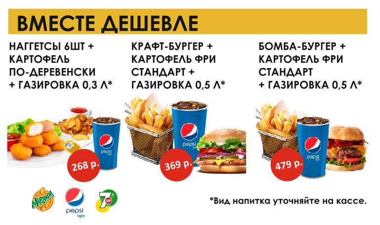 Семейное кафе Полёт меню